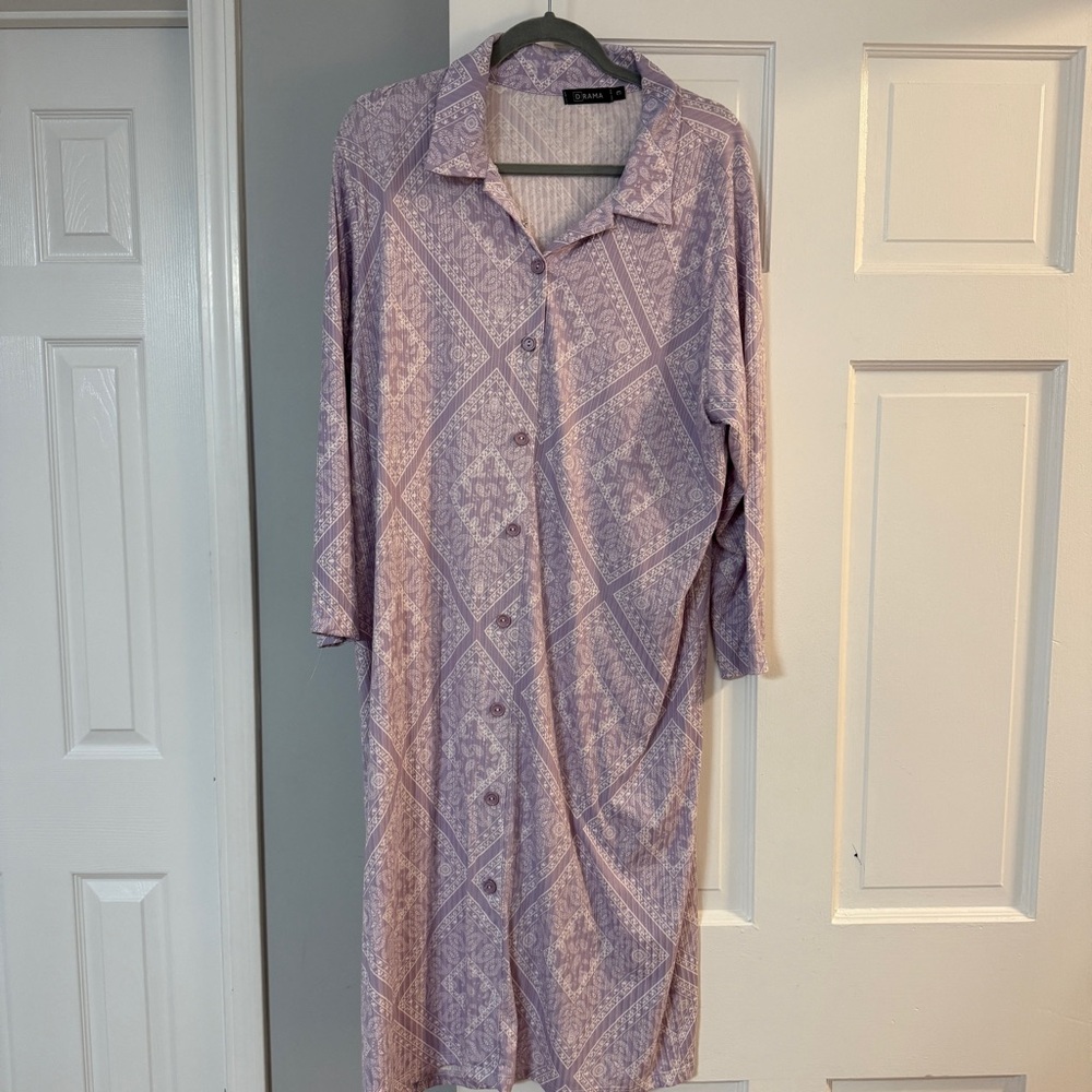 Purple Paisley Women's Shirt Dress